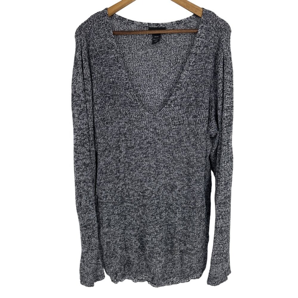 Lane Bryant Womens Knit Long Sleeve Deep V-Neck Tunic Sweater Size 22/24